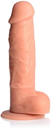 STRAP U Power Pecker 7-Inch Silicone Dildo with Balls, Flesh
