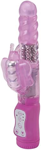 Minx Slim Butterfly Rabbit Vibrator, 4.25 Inch, Pink
