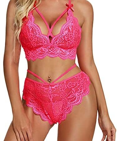 Namifin Women Lingerie Set Lace Bralette and Panty Set Strappy Lace Lingerie
