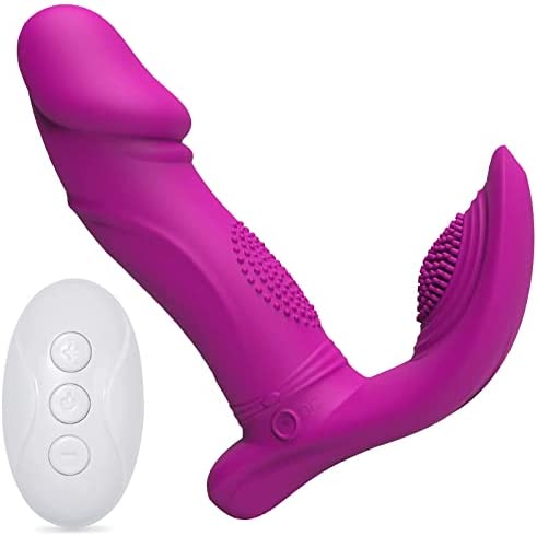 Sex Toys Dildo Vibrators Wearable Buckle and Wave for Clitoral and G-spot Anus, 3 Wiggling & 7 Vibration Patterns with Wireless Remote Control, for Couples Men & Women, Purple