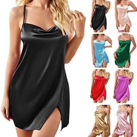 Yebutt Silk Pajamas for Women Mini Nightdress, Elegant Silk Cami Sleepwear Set, Soft and Comfortable Satin Lounge Wear, Perfect for Mother's Day and Valentine's Day Gifts
