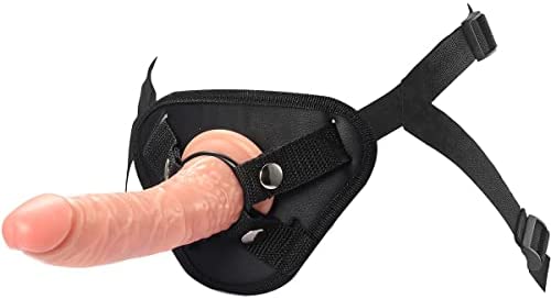 Strap-on Realistic Silicone Dildo, Wearable Sex Harness for Couple Pegging, Women Lesbian Female Masturbation, Sex Fun, 8.6''