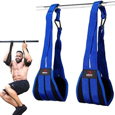 DMoose Fitness Hanging Ab Straps for Abdominal Muscle Building and Core Strength Training, Arm Support for Ab Workouts, Padded Knee Raise Straps Gym Equipment for Men and Women