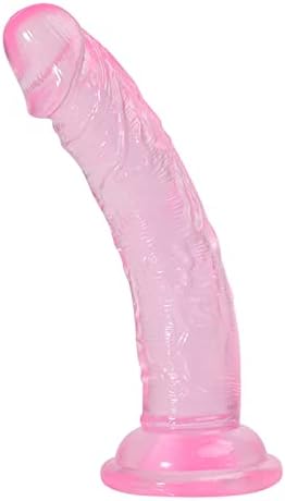 Realistic Dildos, 6.5 Inch Silicone Flexible Dildo with Suction Cup for Hands-Free Play, Adult Sex Toys for Men Women Couples G Spot Anal Butt Plug Prostate, Pink Small