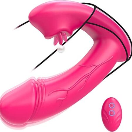 Clitoral Stimulator for Women, Tongue Licking Toy for Women Adult Pleasure, G Spot Vibrator with 12 Vibration Modes,LVFUNCO Clitoris Nipple Stimulator Toy Wearable Panty Vibrator with 12 Licking Modes