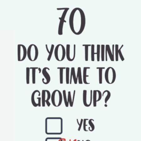 Now That You Are 70 Do You Think It's Time To Grow Up: Funny Penis Birthday Gifts: Softcover Adult Notebook for Men (Alternative Birthday Cards)