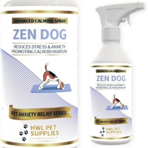 HWL Pet Supplies - Dog Calming Spray - Dog Calming Products - Dog Anxiety Relief - Nervous Dog Products - Valerian For Dogs - Dog Calming Anxious Dog - Reduces Stress & Anxiety - ZEN DOG - Made In UK