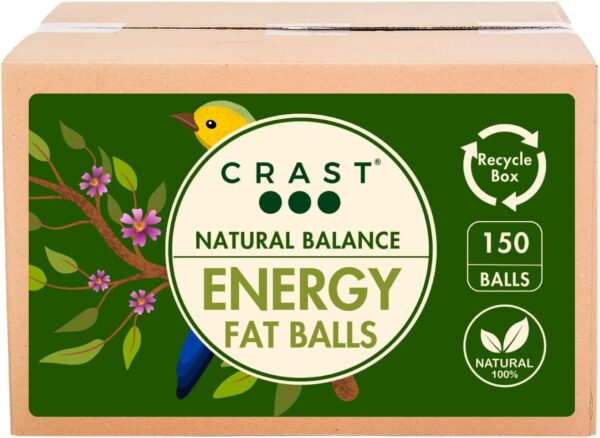 Crast CRAST High Energy Fat Balls - Box of 150 x 90g Boost Natural Suet Food for Wild Garden Birds (150, One Size)