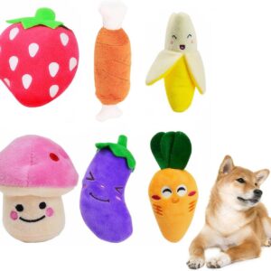 Emwel Small Dog Toys Squeaky Dog Toys Pets Squeaky Toy, 6 PCs Plush Puppy Toys for Small Medium Dogs