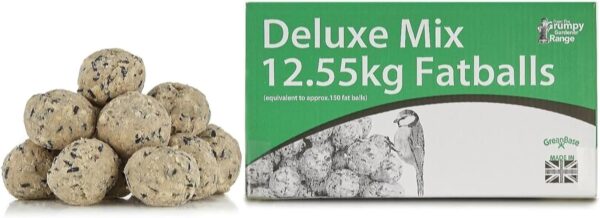 Grumpy Gardener Deluxe Mix Fat Balls – Premium Wild Bird Food – Suet Balls Enriched Ingredients - Nutritious Fat Balls for Wild Birds - Essential Nutrients (150 pack, 12.55kg)