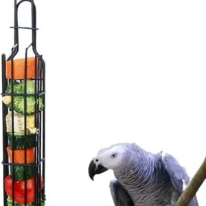 Metal Bird Parrot Feeder Food Holder Foraging Equipment Bird Cage Feeding Device Birds Training Toy Bird Food Holder Hanging For Cage