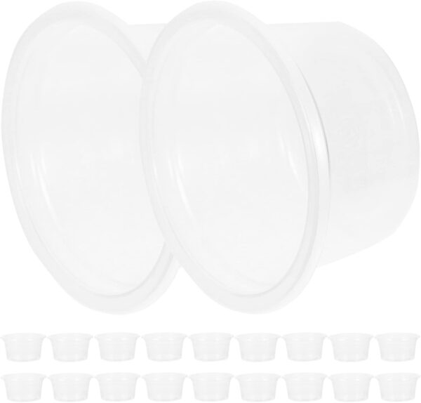 Reptile Food Water Bowl 20Pcs Plastic: Transparent Reptiles Water Tray - Anti-Slip Feed Dish for Tortoise Lizard Bearded Dragon Spider Scorpion Chameleon 4.7X4.7X2.5cm