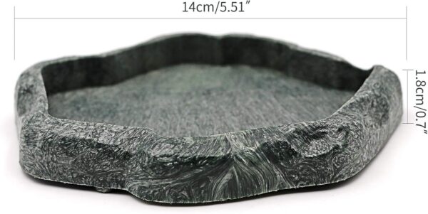 Reptile Water Bowl, Reptile Water Dish Resin Rock Turtle Water Dish, for Tortoise Lizard Spider Snake Water Bowl (S)