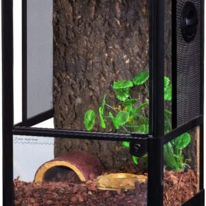 Swell Reptiles Glass Terrarium/Vivarium Tank | Easy Access Port for Access for Tiding Cables with Breathable Mesh Top Lid for Optimal Ventilation (30x30x45cm)