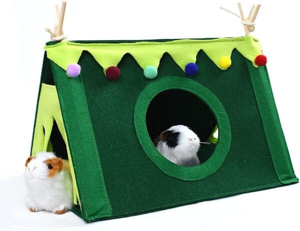 ASOCEA Guinea Pig Forest Hideout Fleece Corner Hammock Small Animals Hideaway Pet Cage Habitat House Tent Nest Toy for Ferrets Chinchillas Hedgehogs Hamster Glider Rats