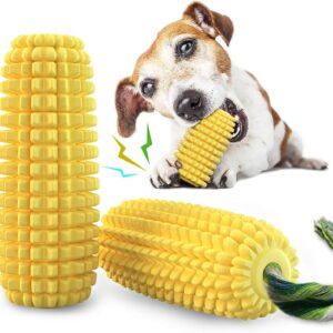 Acecy Dog Toys, Puppy Chew Toys, Indestructible Dog Toys for Teething and Boredom, Corn Stick Squeaky Toy for Small Medium Large Breeds