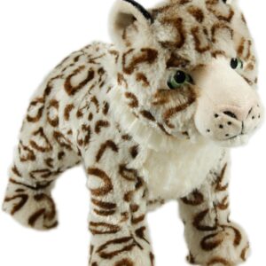 Animal Instincts Snow Mates Sophia Snow Leopard, Squeaky Soft Plush Chew Companion Dog Toy - Small