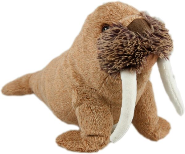 Animal Instincts Snow Mates Winston Walrus, Squeaky Soft Plush Chew Companion Dog Toy - Small