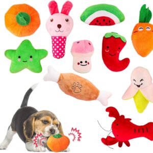 Glaublieb 10 PCS Squeak Toys for Dog, Cute Soft Interactive Plush Dog Toys for Small and Medium Dogs to Alleviate Boredom, Up to 12 kg (10pcs)