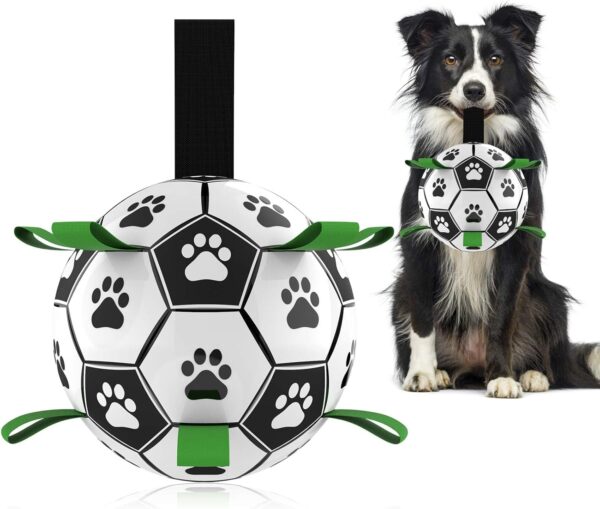 HETOO Dog Toys, Interactive Dog Football Toys with Grab Tabs, Durable Dog Balls for Small Medium Breed Dog Water Toy Indoor & Outdoor, Gift for Dogs