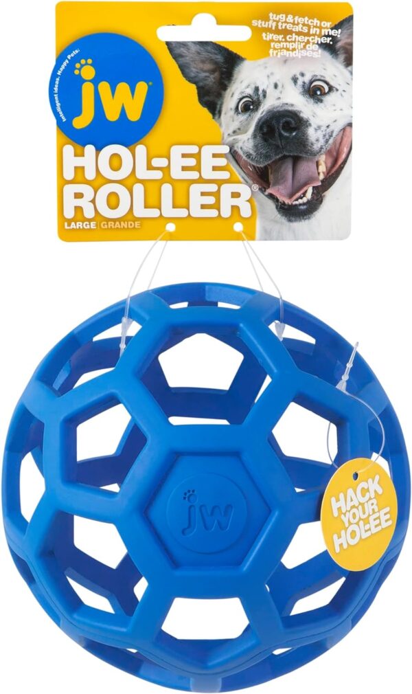 JW Hol-ee Roller Dog Toy Treat Ball Durable Rubber Dog Toy, Chew Treat Dispensing Dog Ball - Large