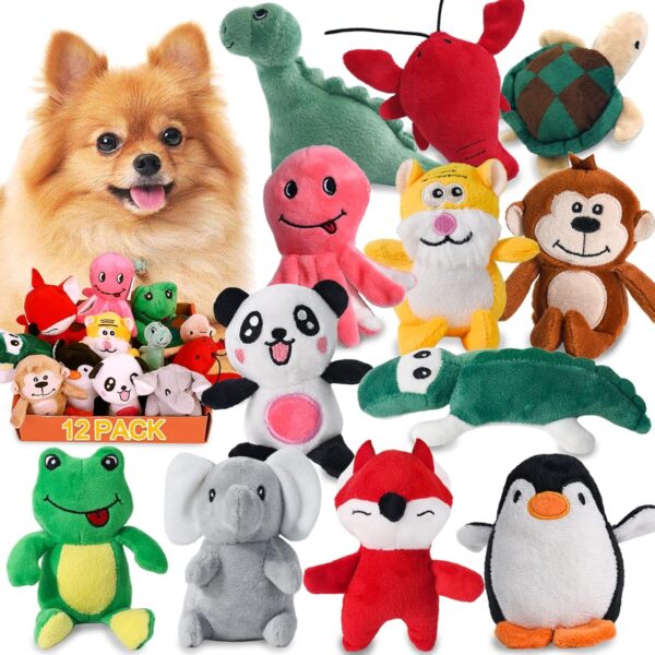 LEGEND SANDY Squeaky Dog Toys for Puppy Small Medium Dogs, Stuffed Samll Dog Toys Bulk with 12 Plush Pet Dog Toy Set, Cute Safe Dog Chew Toys Pack for Puppies Teething Visit the Store