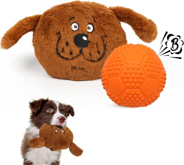 Namsan Dog Plush Toy with Dog Squeaky Ball Interactive Puppy Toys for Boredom Soft Durable Pet Toys for Small/Medium Dogs