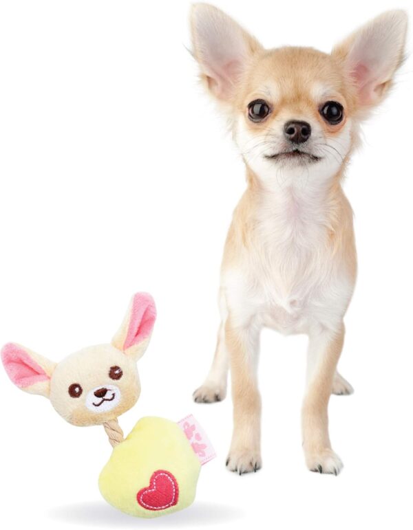 Pet London Chihuahua Character Tiny Dog Toy - Teacup Breed Plush Squeaky Dog Toy For Long & Short Hair Chihuahua Puppy & Adults (Lola (Yellow))