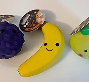 Surrey Feed Latex Squeaky Dog Toys Variety Pack - Fruit Design SMALL