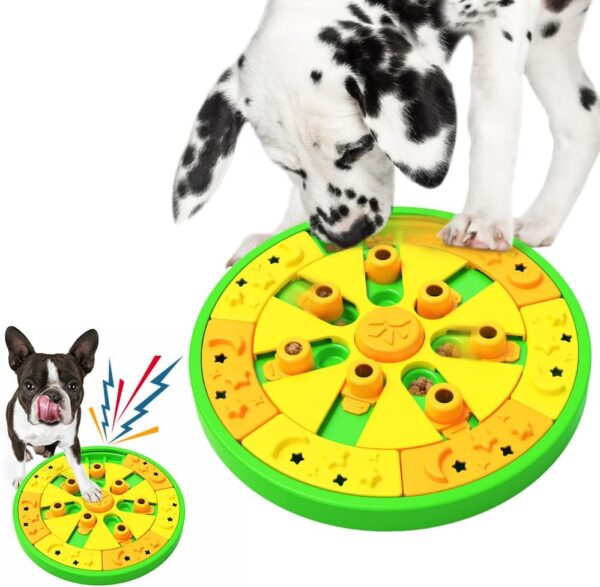 TENGDEE Dog Puzzle Toys for IQ Training, Interactive Dog Toys for Small to Large Dogs, Squeaky Dog Treat Dispensing Slow Feeder for Training and Fun Feeding (14.2 * 14.2 inch)