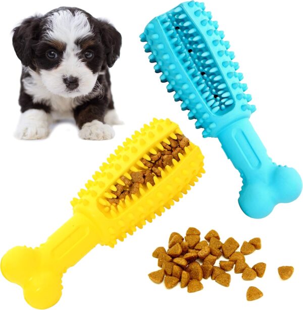 Youngever 2 Pack Dog Treat Toys for Pet Teeth Cleaning, Chewing, Fetching, Treat Food Dispensing Toys (Small 12CM)