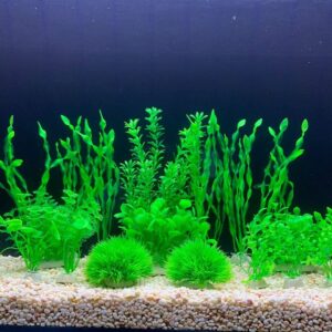 BEGONDIS 18 Pcs Artificial Green Water Plants, Fish Tank Aquarium Decorations, Made of Soft Plastic