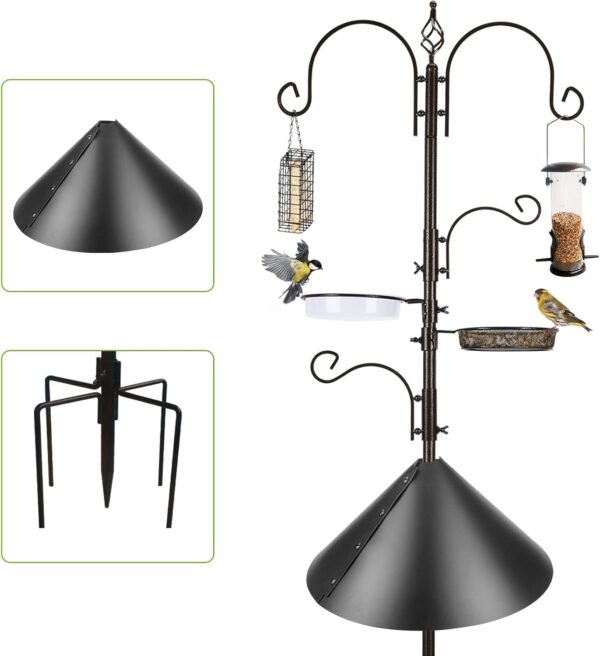 Urban Deco Bird Feeding Station with Squirrel Baffle Heavy Duty Hanging Feeder Station Kit