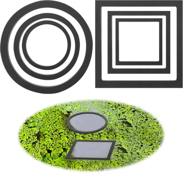 Abeillo 6PCS Fish Feeding Ring Floating Plant Corral Round and Square Aquarium Floating Plant Rings 6 Sizes Aquarium Floating Plant Corral for Bettas Goldfish Fish Tank