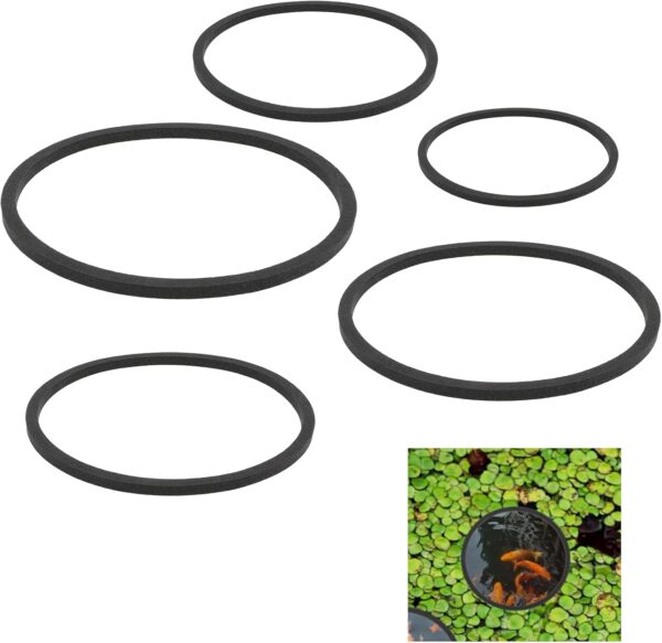 Jeffdad 5pcs Aquarium Floating Plant Rings, Foam Floaters Plant Corral Fish Feeding Ring Aquarium Feeding Ring, for Intercepts Floating Plants(Black)