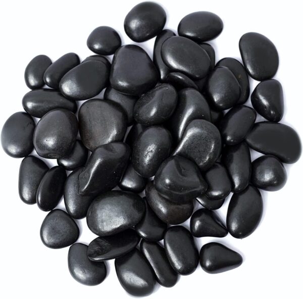 LATERN 1KG Natural Pebbles, Black Polished River Stones Decorative Pebbles River Rocks for Bamboo Plants, Fish Tank, Vase Fillers, Fairy Garden, Aquarium Decor