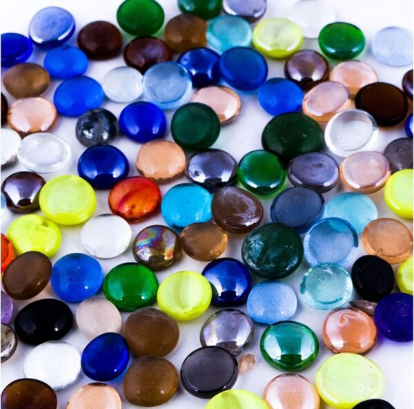 Neez Glass Pebbles for Decoration in Fish Tanks, Aquariums, Vases, Plant Pots, Gardens, and Home Decor - Fish Tank Gravel, Stones, Beads, Nuggets, and Crystal Gemstones (Colour Pebbles: 175 PCS)