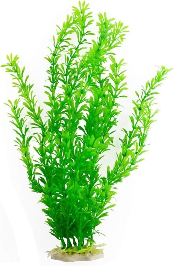 Saim Fluorescent Green Jardin Plastic Emulational Decorative Plant Aquarium Decor Fish Tank Ornament 18" Height