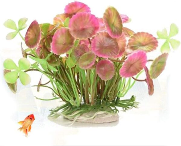 VOANZO Pack of 5 Artificial Aquarium Plants, Small Size Fish Tank Decorations Home Décor Plastic(Pink)