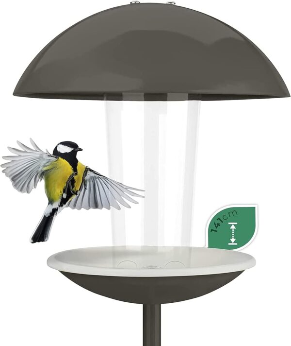 WILDLIFE FRIEND Bird Feeder, 141 cm, Hanging, Squirrel Proof, Heavy Duty Metal, Dark Grey, Ideal for Small Birds