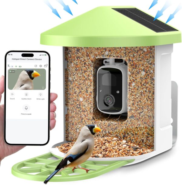 Cozion Smart Bird Feeder Camera, Bird Feeder with Camera Bird Camera Wireless Wifi Bird House Camera Smart Bird Watching Camera Auto Record Videos AI Identify Notify Phone Live View smart Bird Camera