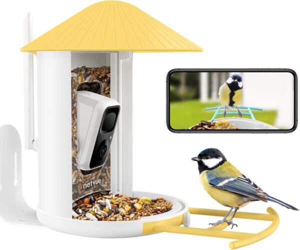 NETVUE by Birdfy Smart Bird Feeder Camera: Auto-Capture & Notify Bird Visits, Permanently Collect Fun Clips, High-Resolution Bird Watching Camera, Bird Box Camera Wireless, for Mum/Dad