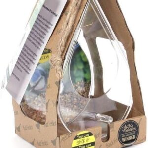 Wildlife World Dewdrop Clear Window Bird Feeder with Feeding Tray