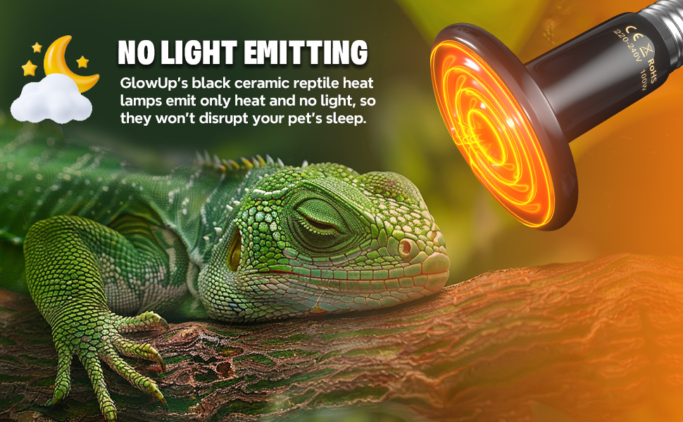 250W E27 Ceramic Heating Lamp for Reptile, E27 Infrared Heating Bulb AC220-240V No Light Emitting