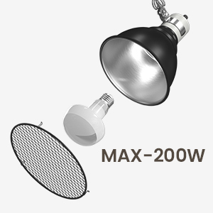 200W E27 Reptile Reflector Dome Lamp Fixture with Clip and BS Plug, Ceramic Reflector Clamp