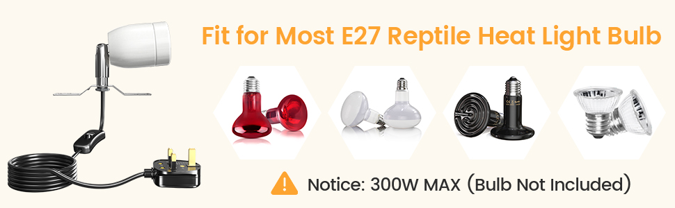 200W Ceramic Reptile Heat Lamp Holder