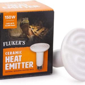 Fluker's Ceramic Heat Emitter, Natural Infrared Heating Bulb for Reptiles, 150 Watt