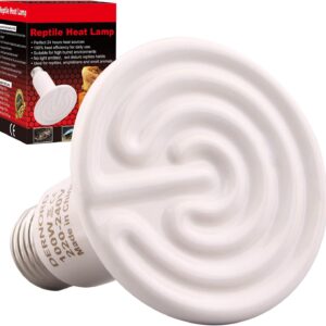 DERNORD Ceramic Heat Emitter 100W - E27 Vivarium Ceramic Heat Lamp Light Bulb for Reptile Bearded Dragon Lizard Snake Outside Tortoise Brooder White