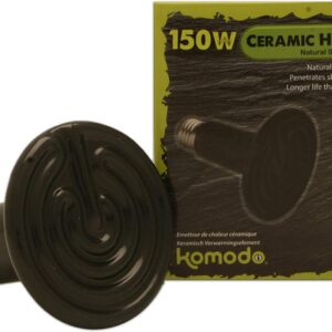 Komodo Ceramic Heat Emitter, 150 Watt, Black