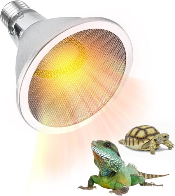 Bonlux 100W Heat Bulb for Reptiles,E27 Par30 Infrared Carbon Reptile Heat Lamp Bulb,No Light Reptile Bulb,Tortoise Heat Lamp Basking Bulb for Bearded Dragon,Leopard,Gecko,Chick,Puppy-1Pack